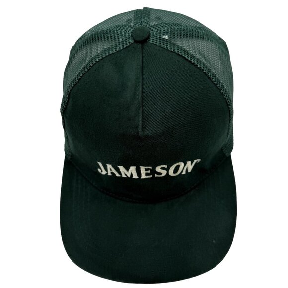 Jameson Logo Snapback Trucker Hat –Emerald Green Mesh Adjustable Cap Minimalist - Picture 6 of 12